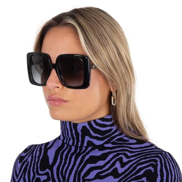 New Authentic Gucci Grey Square Ladies Sunglasses GG1314S 001 55 GG1314S 001 55 - Picture 2 of 6